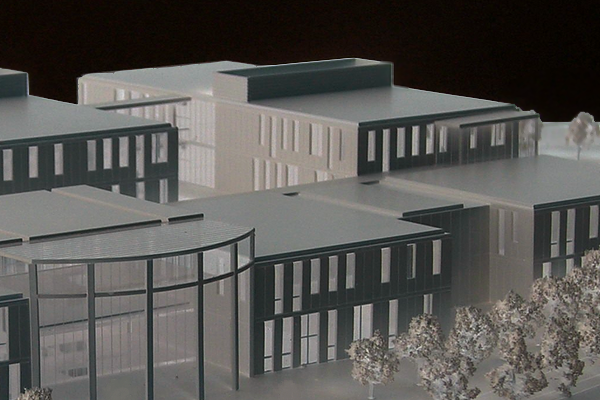 modello plastico edificio scolastico